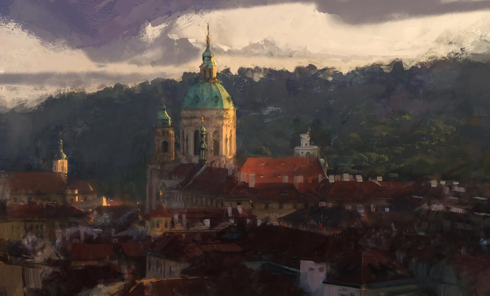 City study with some painterly additions