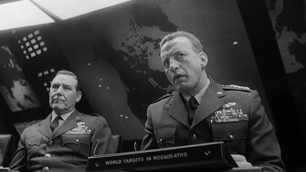 The movie Dr. Strangelove, or How I Learned to Stop Worrying and Love the Bomb (1964)